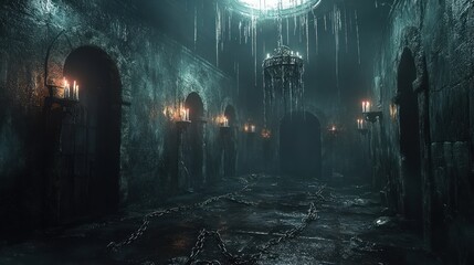 Mysterious interior background