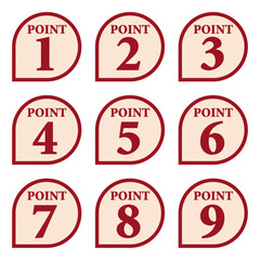 イラスト素材：数字アイコン１～９セット	