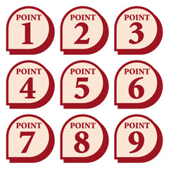 イラスト素材：数字アイコン１～９セット	