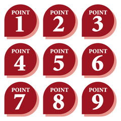 イラスト素材：数字アイコン１～９セット	