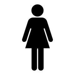 Simple woman icon, silhouette