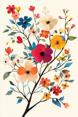 An elegant card decorated with colorful blooms to honor your successes.