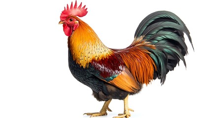 Fototapeta premium Ameraucana and american bresse chicken breeds a colorful showcase in poultry farming indoor environment close-up view