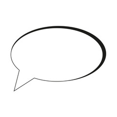 Speech bubble drawn with thin line