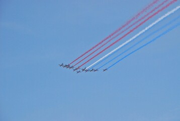 French acrobatic group in the sky