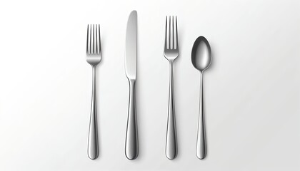Elegant Silverware Set Fork, Knife, Spoon