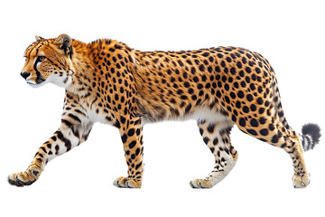 Cheetah. On a white, transparent background.