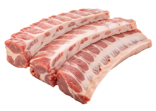 Large Raw Pork Spare Rib Isolated on Transparent Background


