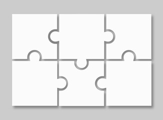 Puzzle pieces vector set.