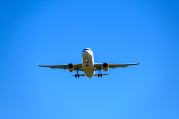 Vueling Landing at BCN airport during a sunny day