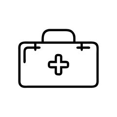 Obraz premium Doctor s bag outline icon on a white background