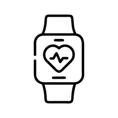 Obraz premium Health tracker icon in black outline style