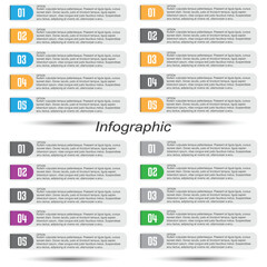 Collection infographics with steps and options, banner  for  business design and website template.