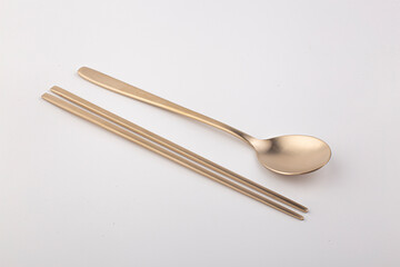 Korean brass Spoons and chopsticks.