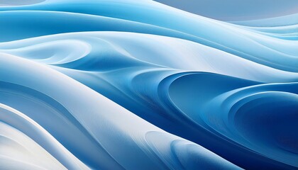 Obraz premium Abstract blue white wavy background flowing smooth lines
