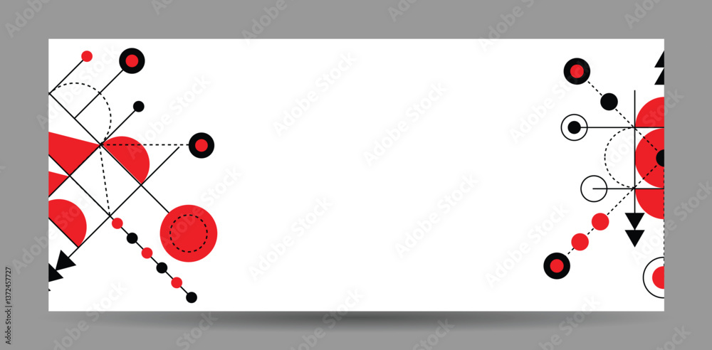 Fototapete abstract hi tech line art shapes banner place for text. graphic design elements and resources vector