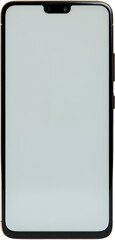 Notch Screen Phone Mockup, Gold Trim, Transparent Background