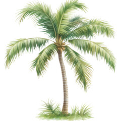 Palm tree on a transparent background nature scene tropical environment vertical view