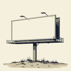 Obraz premium Empty billboard illustration on beige background