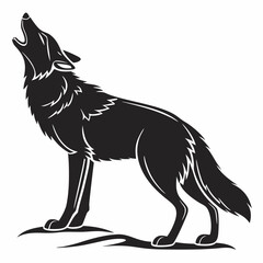 coyote sihouette black vecto