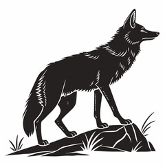 coyote sihouette black vecto