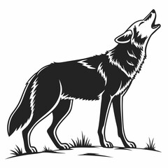 coyote sihouette black vecto