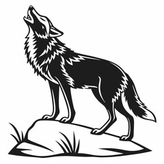 coyote sihouette black vecto