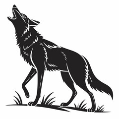 coyote sihouette black vecto