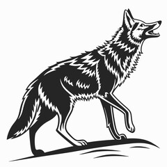 coyote sihouette black vecto
