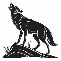 coyote sihouette black vecto