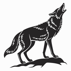 coyote sihouette black vecto