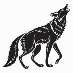 coyote sihouette black vecto