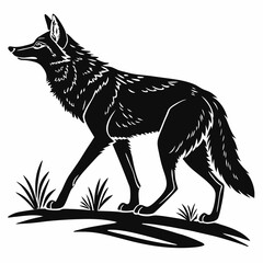 coyote sihouette black vecto