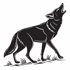 coyote sihouette black vecto