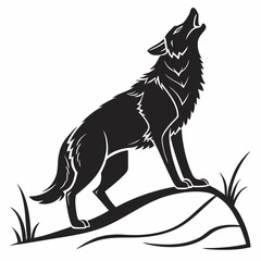 coyote sihouette black vecto