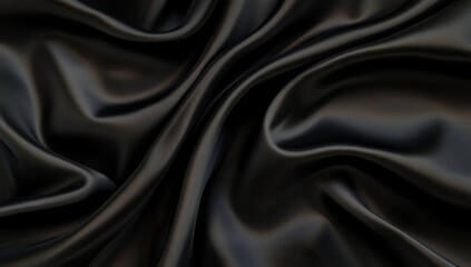 Obraz premium Dark, luxurious satin fabric drapes in elegant folds
