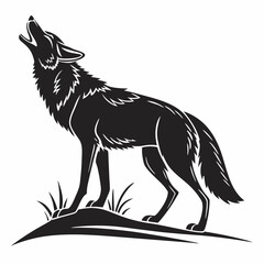 coyote sihouette black vecto