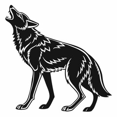 coyote sihouette black vecto