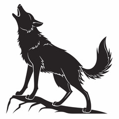 coyote sihouette black vecto
