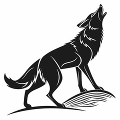 coyote sihouette black vecto