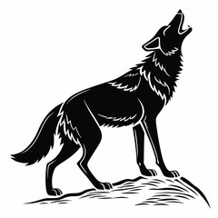 coyote silhouette black vector