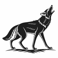 coyote silhouette black vector
