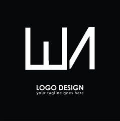 WA WA Logo Design, Creative Minimal Letter WA WA Monogram