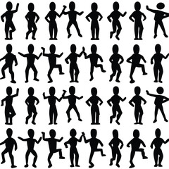 people silhouette set illustration white background.