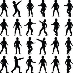 people silhouette set illustration white background.