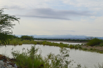 landscape nature clouds over the river