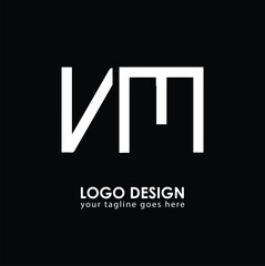 VM VM Logo Design, Creative Minimal Letter VM VM Monogram