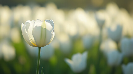 A stunning macro shot of a white tulip in sharp focus