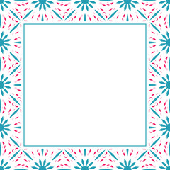 Oriental ornamental mosaic. Arabic design for page decoration. Vector frame of asian mosaic border