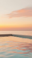 Obraz premium Sunset reflection over calm water with pastel skies and gentle ripples